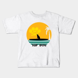 Sup Dog Funny Paddle Boarding T-Shirt Kids T-Shirt